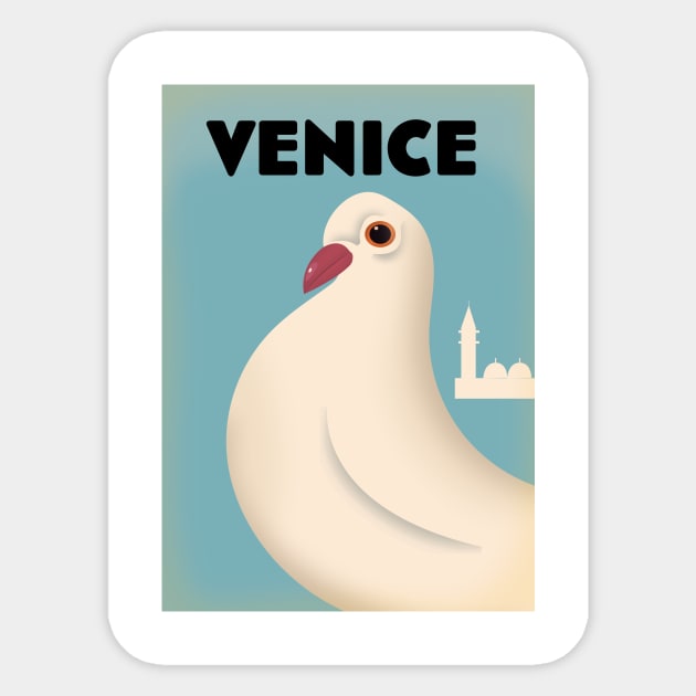 Venice travel poster Sticker by nickemporium1
